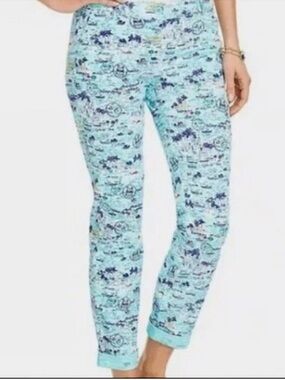Talbots Light Aqua Printed Weekend Chino Pants Size 16W